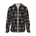 thumbnail image 1 of Vsdgher Mardi Gras Fleur de Lis Imprimé Sweat à Capuche Adulte pour Hommes Femmes, Manches Longues Protection Solaire Chemises de Pêche pour Course Athlétique Natation-TG, 1 of 7