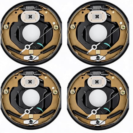 Self-Adjusting Electric Trailer Brake Kit 10Inx2-1/4In 3500 lb Axle 4-Bolt 4 Pack LandR