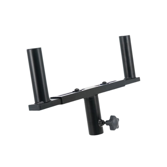 Soporte de barra para altavoz doble, soporte de poste para altavoz, fácil de montar, de horquilla para actuaciones, bares, bodas y exteriores.