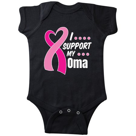 

Inktastic Breast Cancer Awareness I Support My Oma with Pink Ribbon Gift Baby Boy or Baby Girl Bodysuit