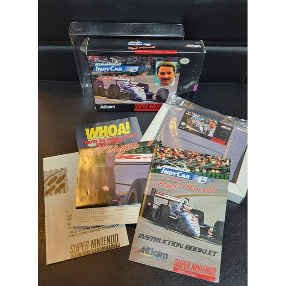 Newman Haas IndyCar Feat. Nigel Mansell (SNES) - Super Nintendo Ent. 1994 IMMACULATE Condition - FACTORY PLASTIC (REAL CIB)