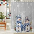 thumbnail image 6 of Christmas Snowflake Shower Curtains for Bathroom, Snowman Waterproof Fabric Shower Curtain for Bathroom Bathtub Decoration, Machine Washable, 36"x72", 6 of 9