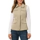 thumbnail image 1 of Chaqueta sin mangas con cremallera Inspire Chic para mujer, chaleco utilitario con bolsillos, 2XL, caqui, 1 of 7