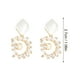 thumbnail image 4 of Pendientes geométricos de circonita, pendientes de perlas plateadas para mujer, pendientes versátiles con letras, 4 of 7