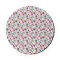 thumbnail image 1 of Floral Mouse Pad for Computers, Cartoon Design Funny Spring Thrill Pattern with Flower Petals Garden, Round Non-Slip Thick Rubber Modern Gaming Mousepad, 8" Round, Multicolor, by Ambesonne, 1 of 2