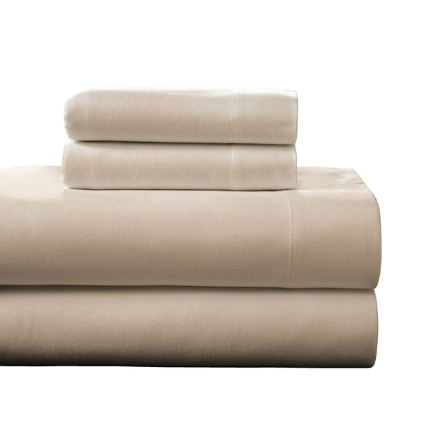 Pointehaven Heavy Weight Flannel Cotton Sheet Set, King, Linen