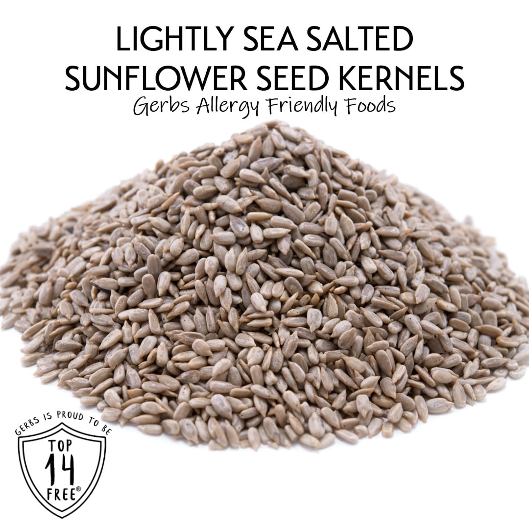 Lightly Sea Salted Sunflower Seed Kernels by Gerbs - 2 LBS. - Top 14 Food Allergen Free & Non GMO - Vegan & Kosher