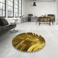 thumbnail image 4 of Ahgly Company Machine Washable Indoor Round Transitional Red Brown Area Rugs, 7' Round, 4 of 7