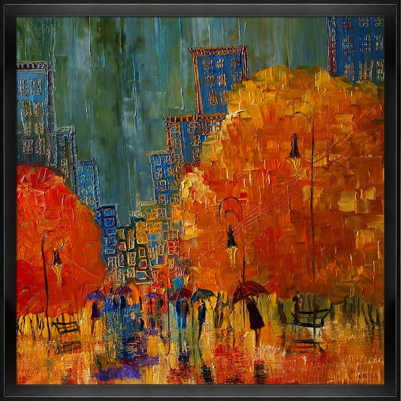 Rain with Studio Black Wood Angle Frame 24"X24"