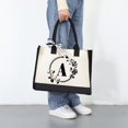 thumbnail image 3 of Fashion Canvas Handbag for Women Letter Flowers Printed Hit Color Portable, 3 of 6