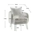 thumbnail image 7 of Wood Frame Armchair, Modern Boucle Upholstered Lounge Chair with Pillow and Thicken Cushion Comfy Single Sofa Chair Leisure Reading Chair Accent Chair for Living Room Bedroom Office, Beige, 7 of 7