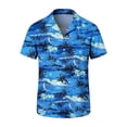 thumbnail image 3 of Ceisia Men's Tropical Island Print Short Sleeve Button Down Hawaiian Shirt for Beach Vacation Blue XXXXL Gifts, 3 of 7