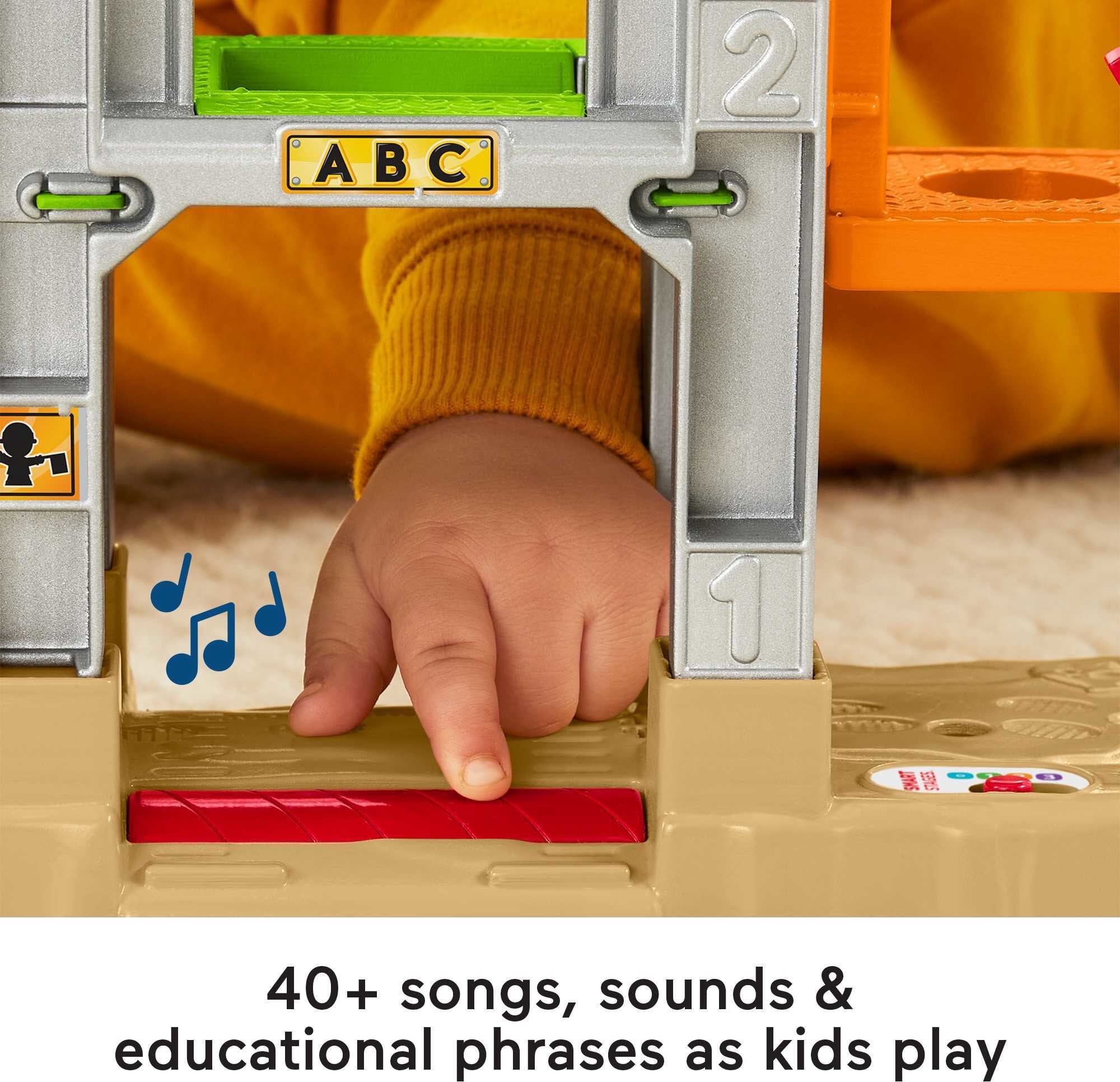 Fisher-Price Little People Load Up ‘n Learn Construction Site Toddler Musical Playset with 5 Pieces