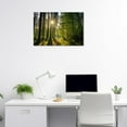 thumbnail image 4 of ZHONGYUTONG Green Forest Canvas Wall Art Sunshine Through Forest Road Picture Prints Morning Sunrise Paintings Nature Landscape Wall Decor Framed (28.00" x 42.00"), 4 of 6