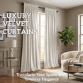 thumbnail image 2 of SNITIE Velvet Curtains 2 Panels, Thermal Insulated Rod Pocket Curtains, Soft Privacy Light-Filtering Velvet Drapes for Bedroom Living Room, 2 of 6