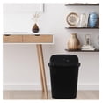thumbnail image 5 of 4 Pack 6 Gallons Top Trash Cans, Black Plastic Garbage Waste Can with Lid, 5 of 7