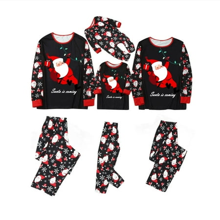 

LEEy-world Christmas Pajamas For Girls Family Matching Pajamas Christmas Sleepwear Long Sleeve Sleep Shirt With Plaid Pants Soft Loungewear Pjs Set S-Xxl Black 7