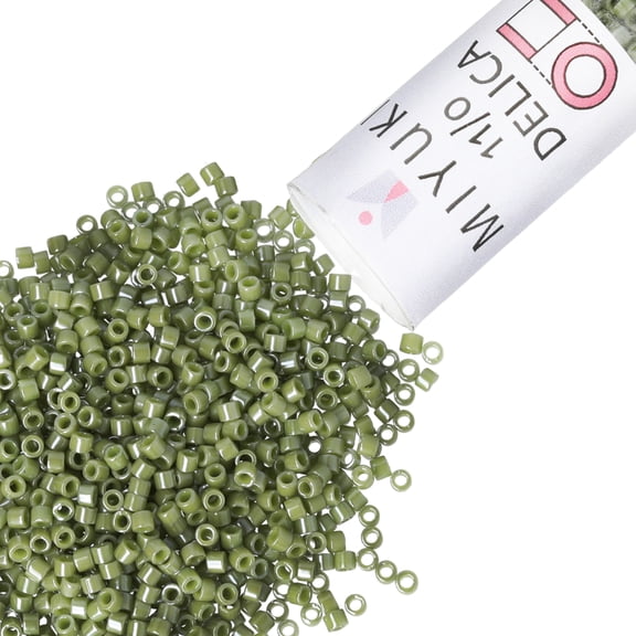 Miyuki Delica Seed Beads – Size 11/0 (1.6 mm), DB0263, Opaque Cactus Luster, 7.2 g, Approx. 1440 Beads