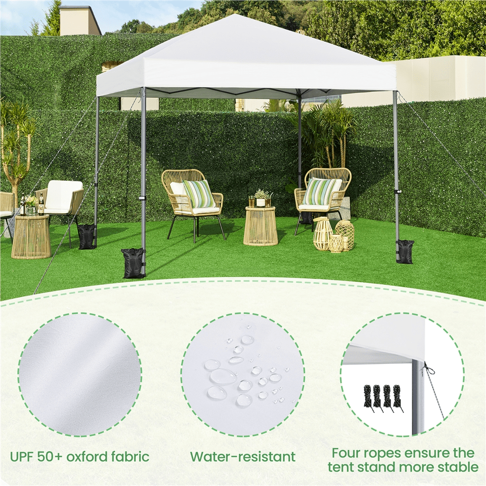 Renwick 8x8 Ft Instant Pop Up Canopy with One Push To Lock Setup Mechanism, White