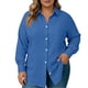 thumbnail image 1 of TaTaai Women's Plus Size Casual Shirt, Short Sleeve Button Down with Notch Collar, Patch Pocket Blouse for Everyday Wear Gift, 1 of 6