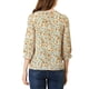 thumbnail image 3 of BLUSA BOHO INSPIRADA PARA MUJERES CON ESTAMPADO FLORAL Y CUELLO CON LAZO, MANGAS 3/4, TOPS CASUALES, TAMAÑO S, NARANJA, 3 of 6