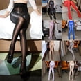 thumbnail image 2 of Women Shiny Transparent Tights, Oil Glossy Sheer Ultra Thin Pantyhose See Through Clubwear Tights Stocking, 2 of 3