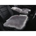 thumbnail image 3 of 1 Piece - Faux Wool Winter Plush Backless Car Seat Cushion Cover - Light Grey - (Normal) Front Row Single Seat, 3 of 4