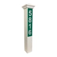 thumbnail image 1 of ADDRESSES OF DISTINCTION White Address Post with Reflective Numbers â€“ 32â€ Tall Customized House Marker - Hardware & Mounting Stake Included - Help Vehicles (Nantucket, Green Reflective), 1 of 4