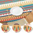 thumbnail image 4 of Bright Tribal Striped Pattern Round Fitted Tablecloth with Elastic Edge,Dining Table Cover Waterproof,Outdoor Round Tablecloth for Camping,Dining,Indoor and Outdoor, 4 of 7
