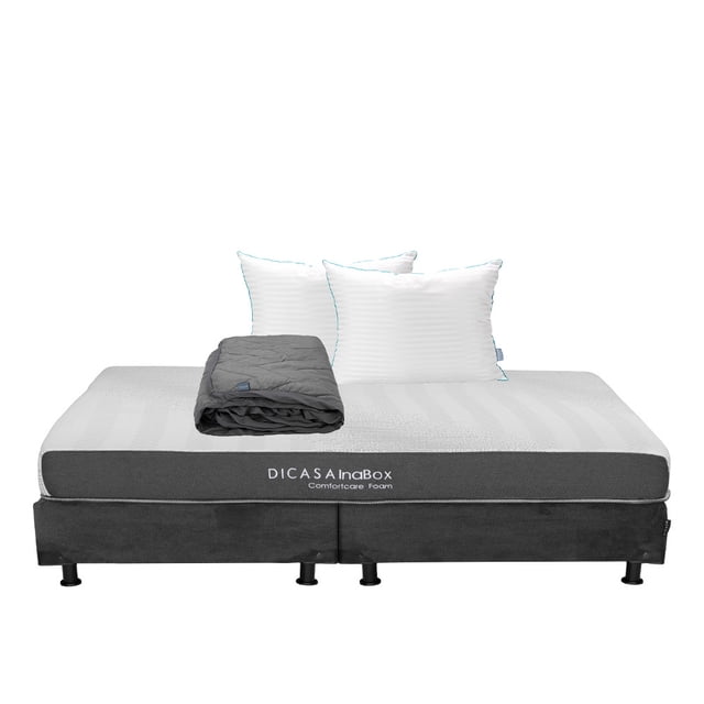 Colchón en Caja King Size InaBox Dicasa + Box + Almohada Royal Twin + Protector Lux