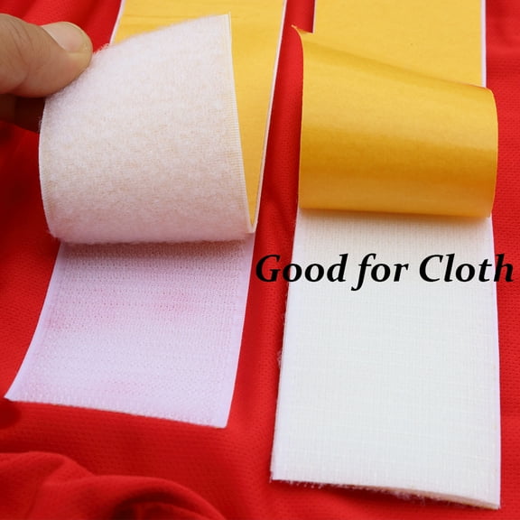 White Sticky Back Velcro Tape - Extra Strong 50mm x 1M Waterproof for Home & Auto Use