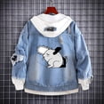 thumbnail image 4 of Chaqueta vaquera con capucha para hombre, chaqueta vaquera con capucha, abrigo con agujeros, Anime Fifures, Kishibe Hayakawa Aki, para Cosplay, 4 of 5