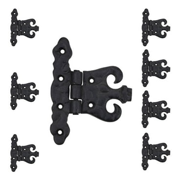 Wrought Iron Cabinet Hinge Black Rustproof Pack of 8 | Renovator's Supply