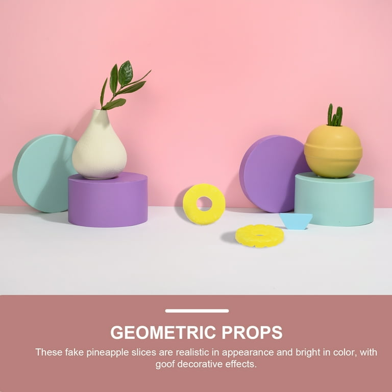 6 Pcs Simulation Pineapple Ring Fake Food Realistic Party Decorations Summer Raspberry Faux Slices Fruit Artificial Display Vegetable