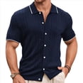 thumbnail image 1 of Suéter Informal de Verano para Hombre, con Botones Finos, Estilo Ejecutivo, Estilo Retro, de Corta, para Playa Tíbet M, 1 of 8
