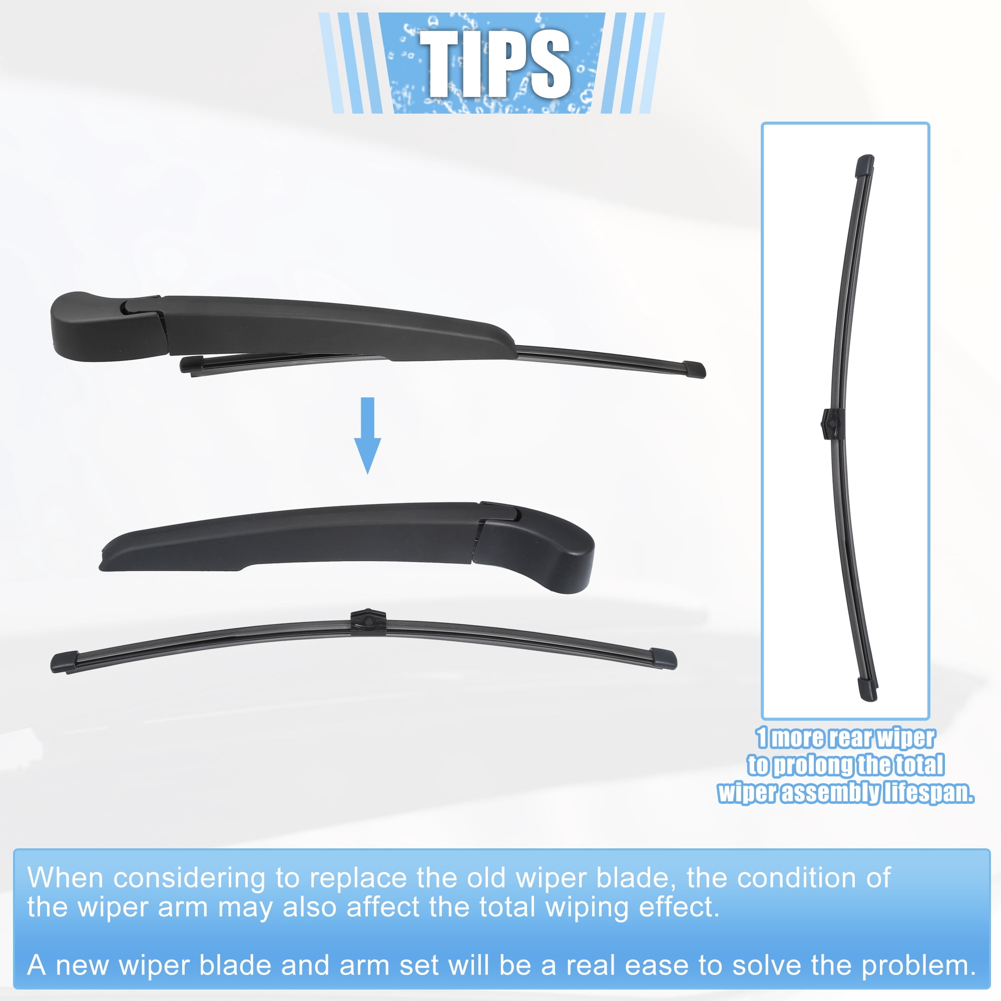Unique Bargains Rear Wiper Arm Set for BMW X1 F48 2015-2022 and X2 F39 2018-2023