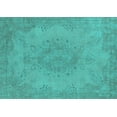 thumbnail image 1 of Ahgly Company Machine Washable Indoor Rectangle Oriental Turquoise Blue Industrial Area Rugs, 8' x 12', 1 of 4