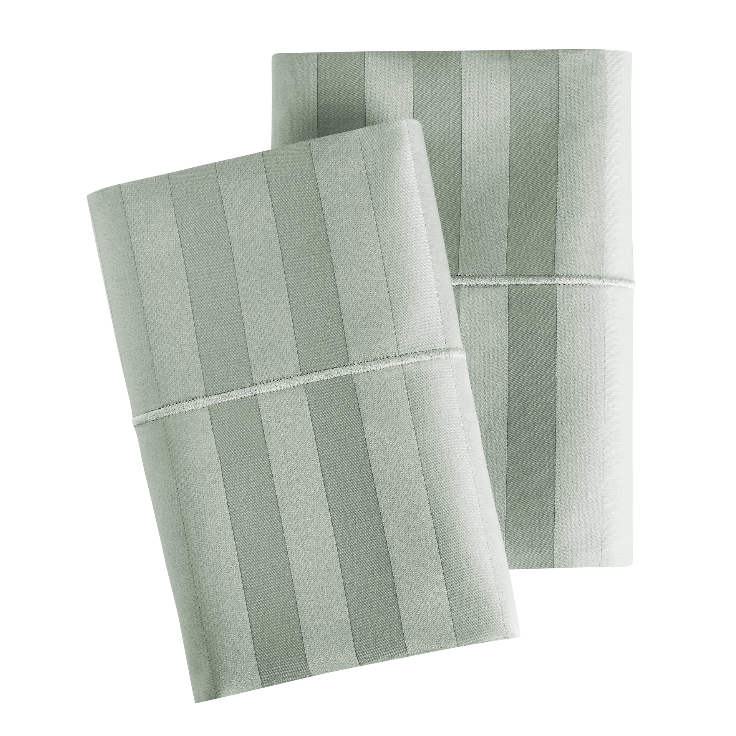 Hotel Style 600 Thread Count Green Stripe Egyptian Cotton Adult Pillow Cases, Queen (2 Count)