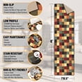 thumbnail image 3 of Ottomanson Non-Slip Kitchen Runner Rug 1'10.5" x 6' – Low Pile Stain Resistant Floor Mat, Checkered Multicolor, 3 of 13