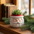 thumbnail image 2 of Christmas Decorations Outdoor Snowman And Santa Claus Themed Resin Planter Ornament, 2 of 7