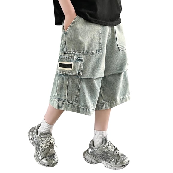 Denim Shorts Boys Kids 5-6 Years Boys Jean Shorts Jorts for Boys Baggy Shorts Boys Jorts for Boys School Kids Twill Blue