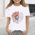 thumbnail image 1 of XIMIN T-Shirts Filles Graphiques Tournesol Manches Courtes Col Rond Coton Coupe Ample Décontractée Été, 1 of 5