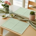 thumbnail image 6 of Sage Green Striped Placemats for Dinning Table Set of 4, Modern Simple Farmhouse Beige Burlap Kitchen Place Mats Waterproof Cloth Table Mats, Indoor Outdoor Placemats Easy Clean Dinner Decor, 6 of 8
