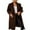 Brown, variant on jsaierl Women Trench Coat Long Sleeve Pea Coat Open Front One Button Wool Blend Solid Long Jacket Overcoat Outwear