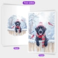 thumbnail image 2 of Playful Labrador Retriever Welcomes Winter Snowy Day with Cardinal Bird 5x7in Folded Greeting Card Lab Dog Lover Gifts Single Note Card with Envelope - 2017, 2 of 5