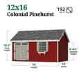 thumbnail image 3 of Little Cottage Co. 12x16 Colonial Pinehurst Shed with Operable Window and Floor, Outdoor Wood Storage Do-It-Yourself Precut Kit, 3 of 14