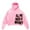 a-Light Pink15522, variant on FINALGANG Boys Girls Washed Cropped Hoodie With Letter Print Kids Teen Casual Oversized Pullover Sweatshirt With Kangaroo Pocket For Street Wear Leisure Top