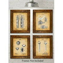 Original Golf Patent Art Prints - Set of Four Photos (8x10) Unframed - Great Gift for Golfers