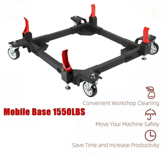 YouLoveIt Mobile Base Mobile Base Kit 1550LBS Load-Bearing with 4 Inch Wheels, Mobile Base for Tools and Machines Adjustable Mobile Base