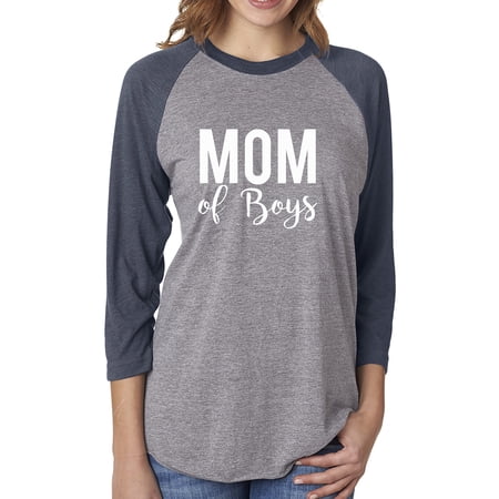 Mom of Boys Unisex 3/4 Sleeve Baseball Raglan Tee